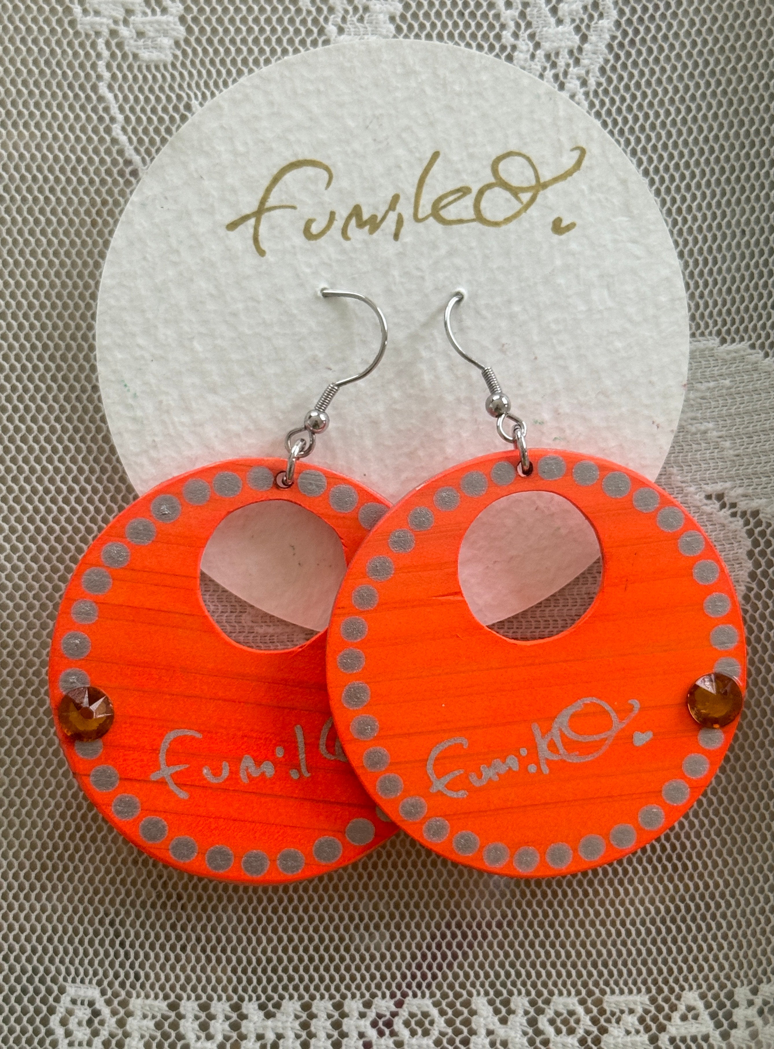 アートピアス大蛍光オレンジ | FUMIKO NOZAKI WEB SHOP